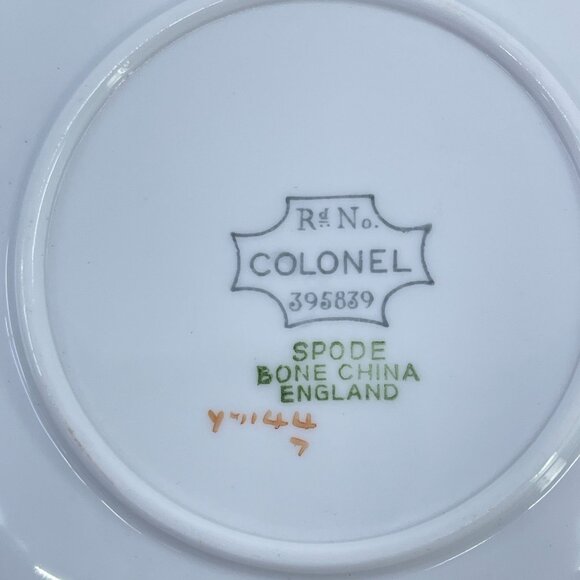 •spode colonel gray bone china cups and saucers set of 3 floral garland gold tri - Picture 9 of 9